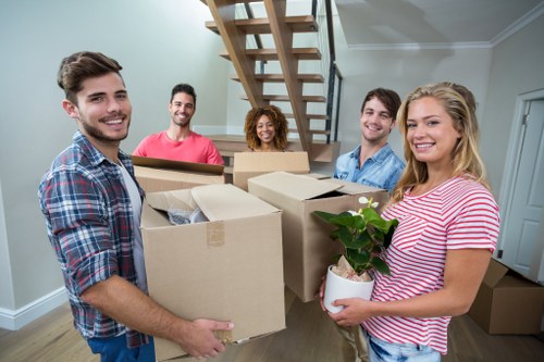 Preparing a Merton household move with labeled boxes and furniture