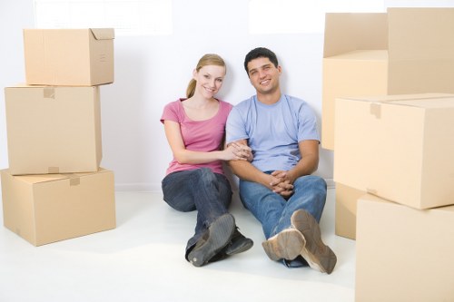 Moving checklist and boxes prepared for a Merton house move