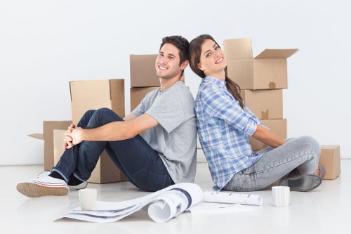 Removal professionals unloading commercial contents at a new premises