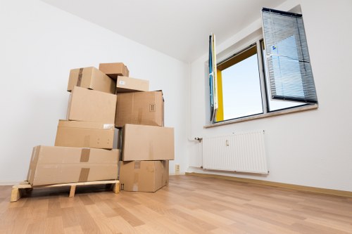 Furniture being loaded into a moving van for transport