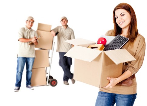 Packed boxes and labelled items for a Merton business relocation